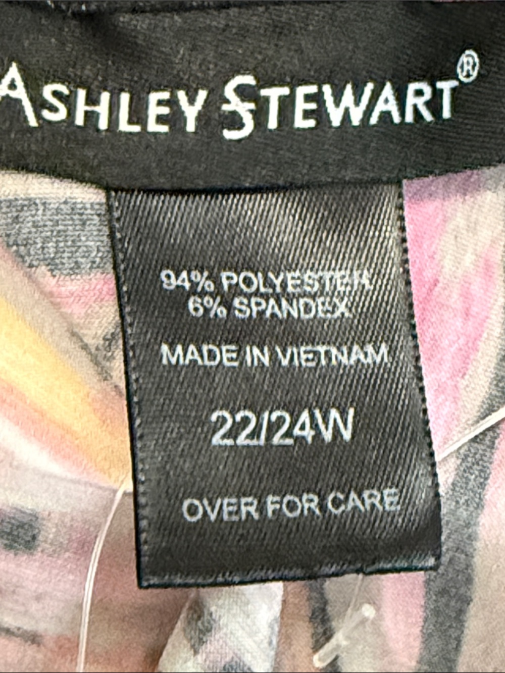 Ashley Stewart Black Maxi Faux Wrap Dress with Pink Orange Leaf Print - Picture 9 of 10